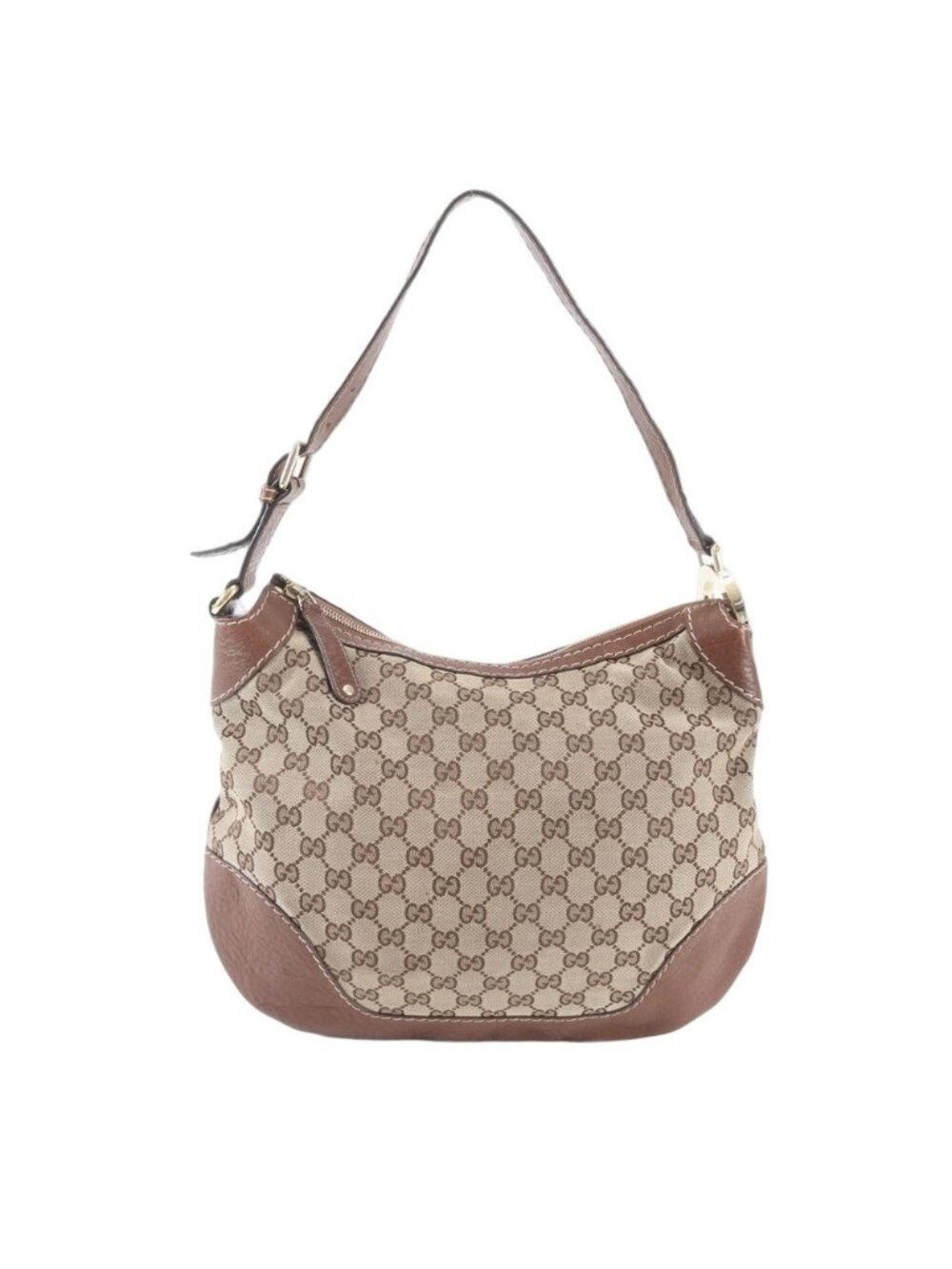 Gucci GG Canvas Hobo Charlotte Leather Shoulder Bag Tote Hand